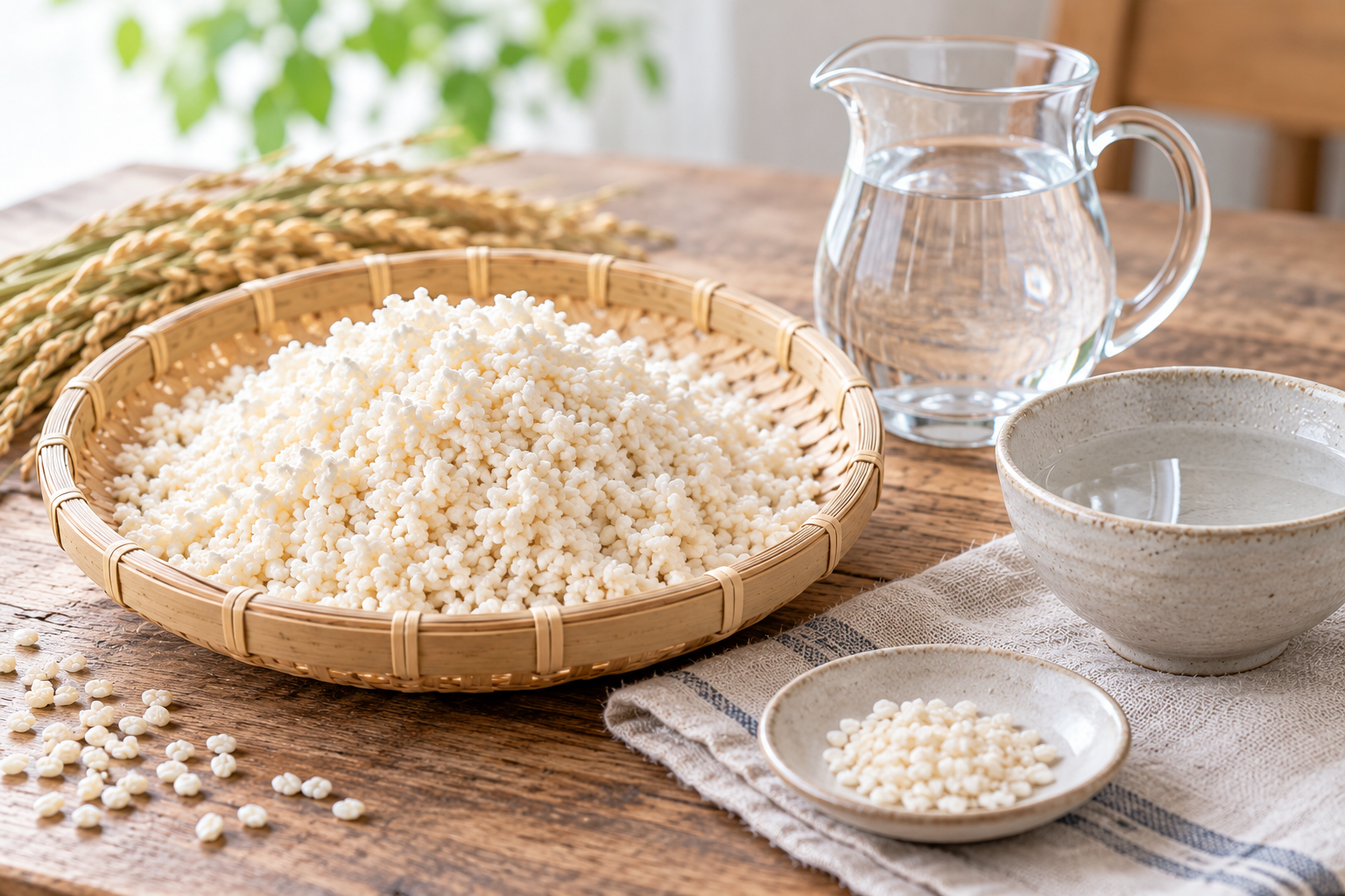 甘こうじを作るための米こうじと水