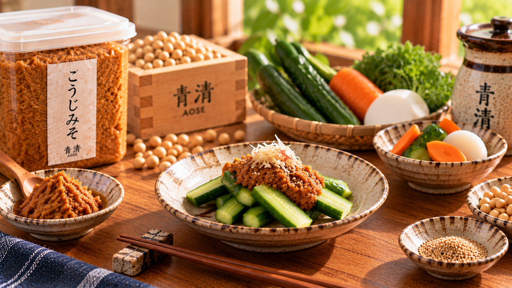 味噌と季節の野菜