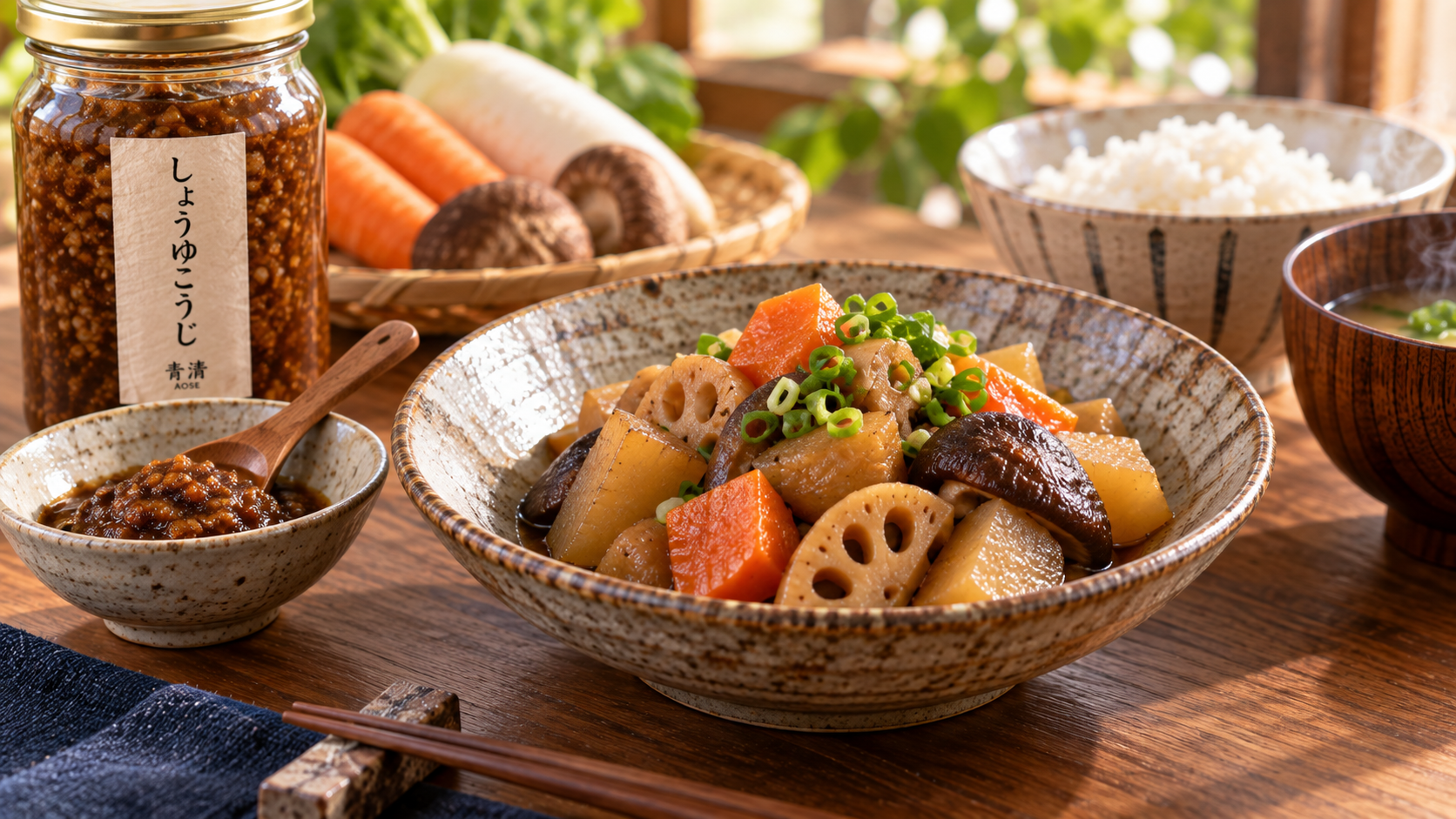 醤油こうじを使った根菜料理